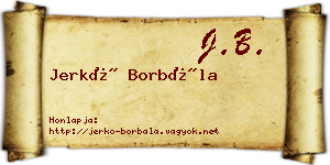 Jerkó Borbála névjegykártya